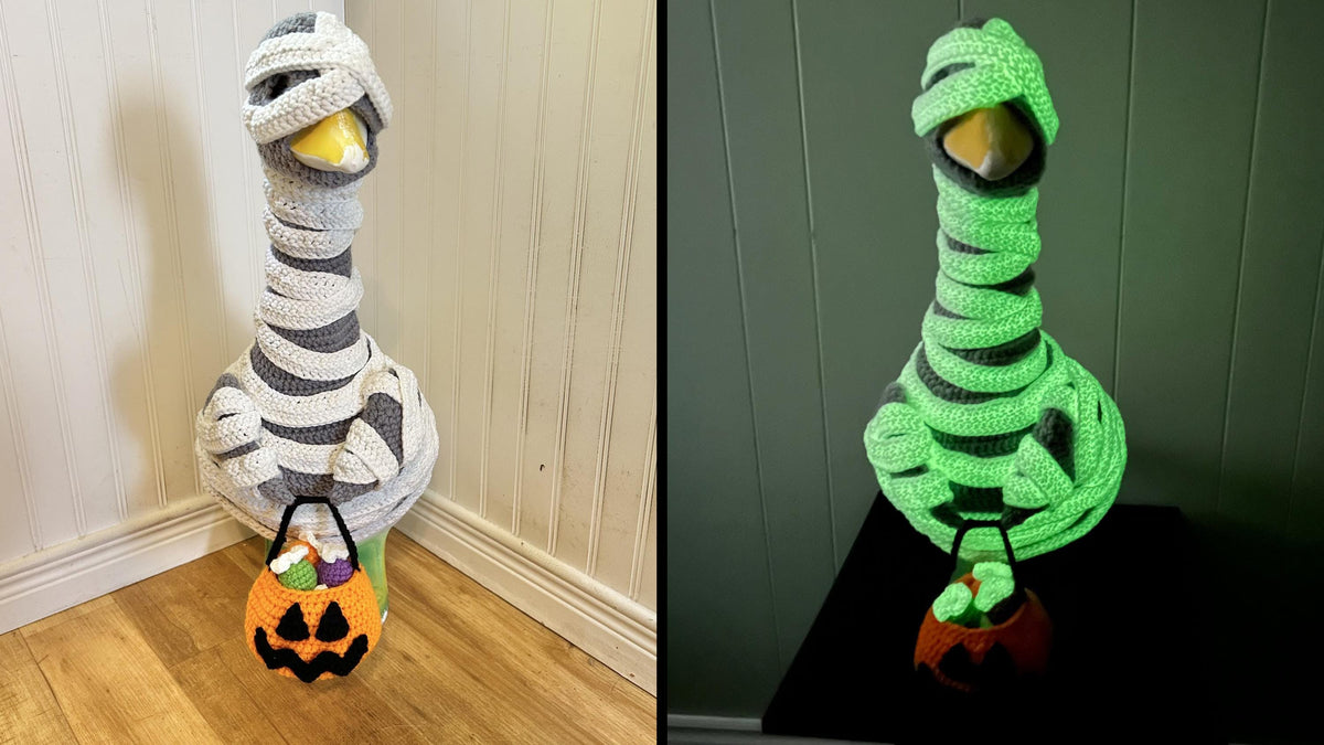 Mummy Glow in the Dark Porch Goose Crochet Pattern PDF Instant Download