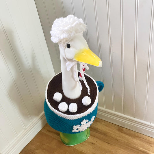 Hot Cocoa Porch Goose Crochet Pattern PDF Instant Download
