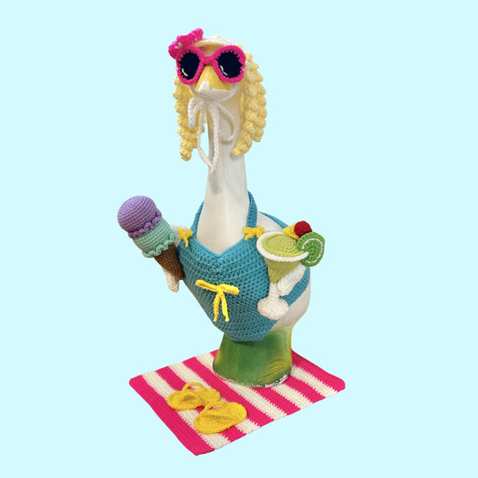 Beach Babe Porch Goose Crochet Pattern PDF Instant Download