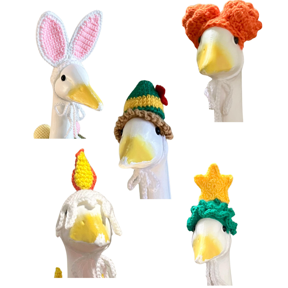 Porch Goose Hats and Hair 2nd Edition (Holidays) Crochet Pattern PDF Instant Download