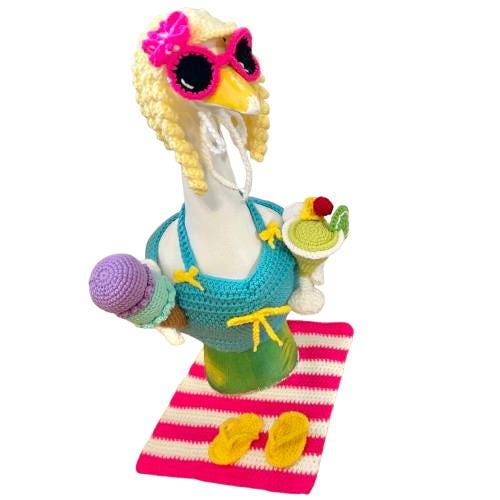 Beach Babe Porch Goose Crochet Pattern PDF Instant Download