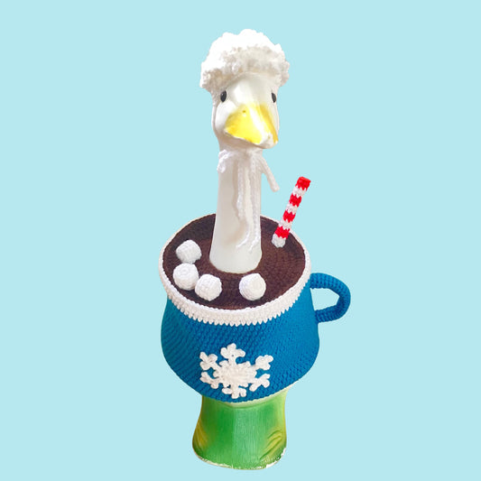 Hot Cocoa Porch Goose Crochet Pattern PDF Instant Download