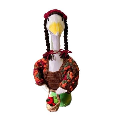 Autumn Granny Square Cardigan Apple Picker Porch Goose Crochet Pattern PDF Instant Download