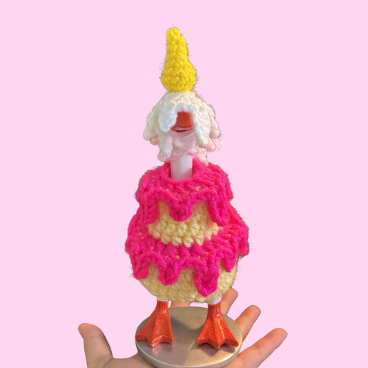 Birthday Cake Desk Goose Crochet Pattern PDF Instant Download