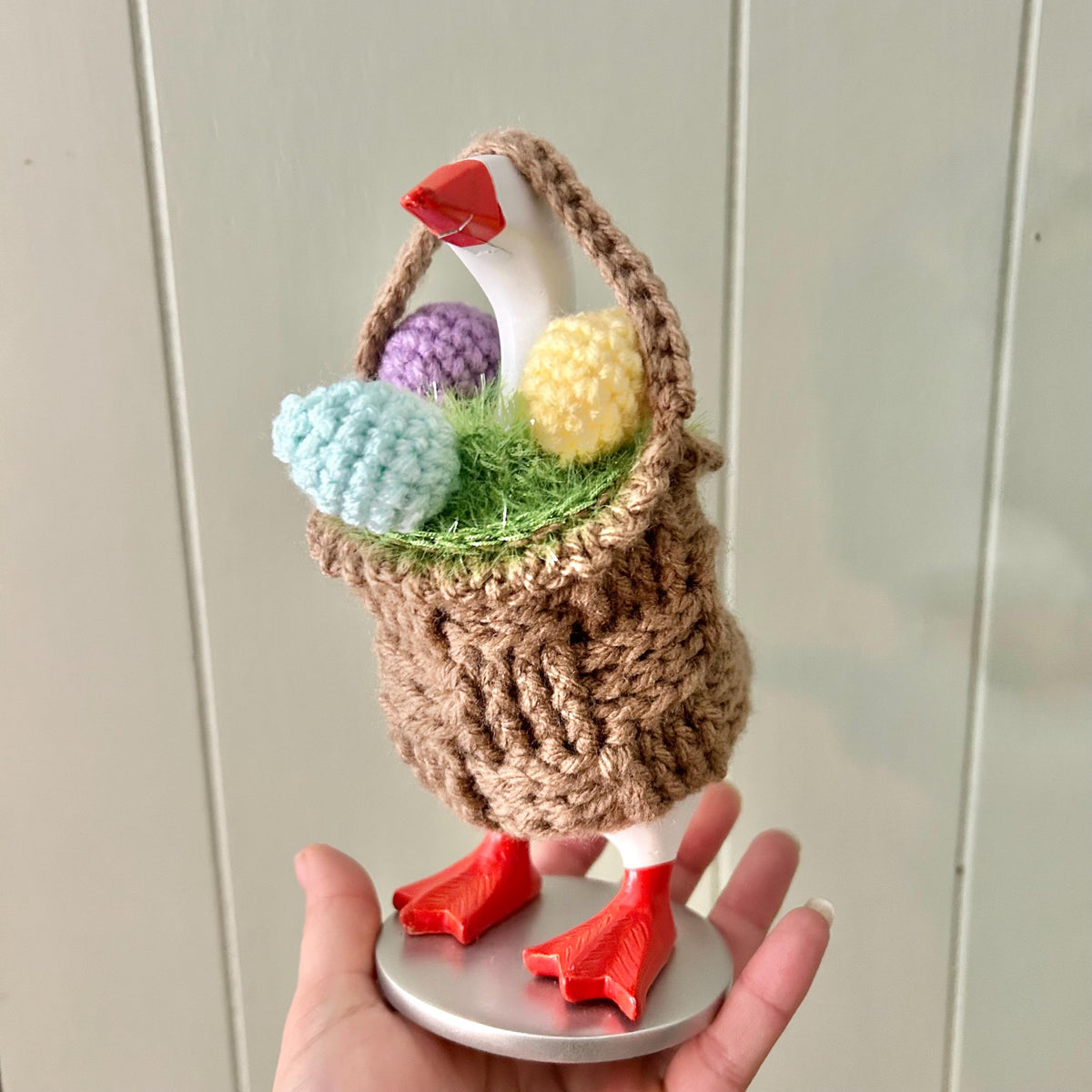 Easter Basket Desk Goose Crochet Pattern PDF Instant Download