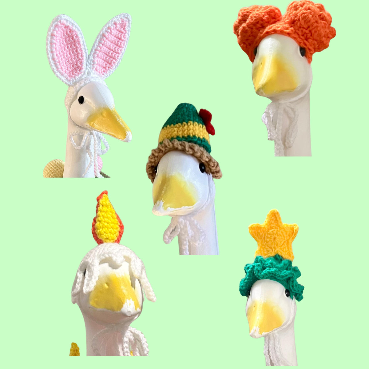 Porch Goose Hats and Hair 2nd Edition (Holidays) Crochet Pattern PDF Instant Download