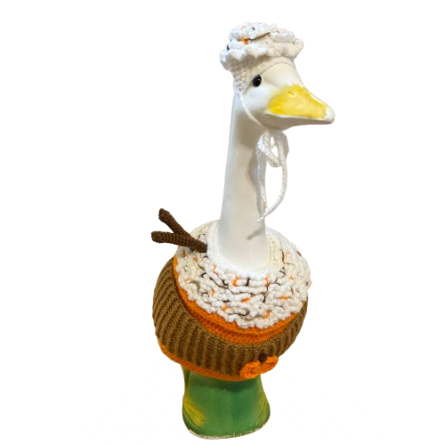 Pumpkin Spice Latte Porch Goose Crochet Pattern PDF Instant Download