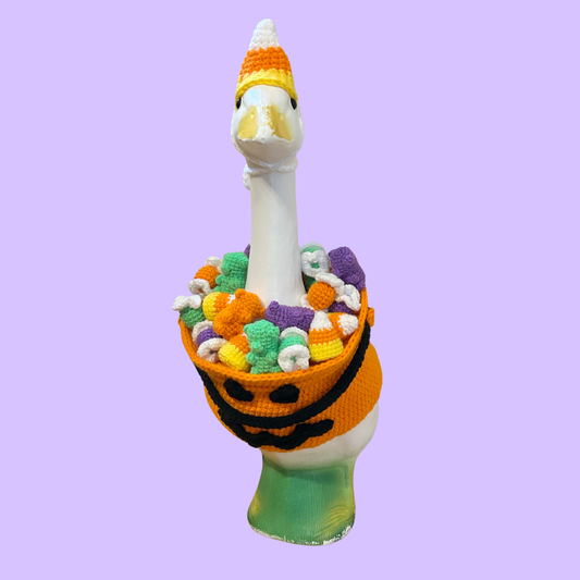 Halloween Candy Bucket Porch Goose Crochet Pattern PDF Instant Download