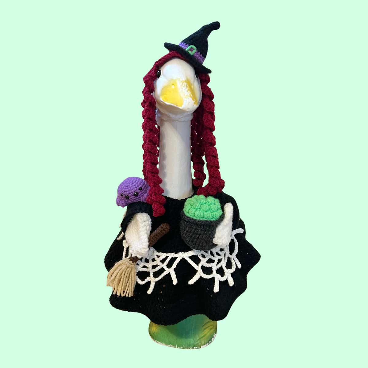 Halloween Girl Witch Porch Goose Crochet Pattern PDF Instant Download