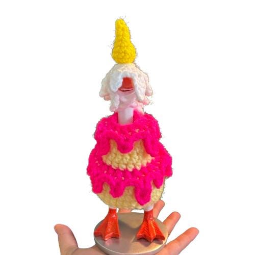 Birthday Cake Desk Goose Crochet Pattern PDF Instant Download