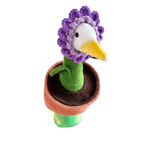 Flowerpot Porch Goose Crochet Pattern PDF Instant Download